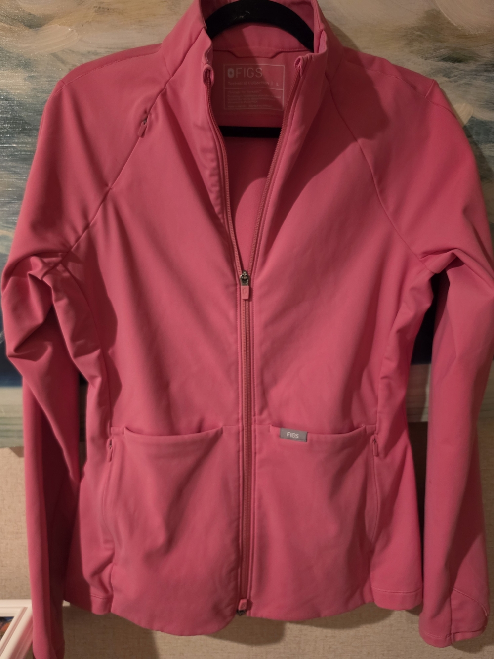 FIGS Women's Hot Pink Full-Zip Utility Jacket